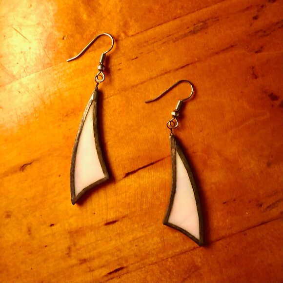 Stunning Reversible Handmade Artisan Glass Earrings - Picture 3 of 7